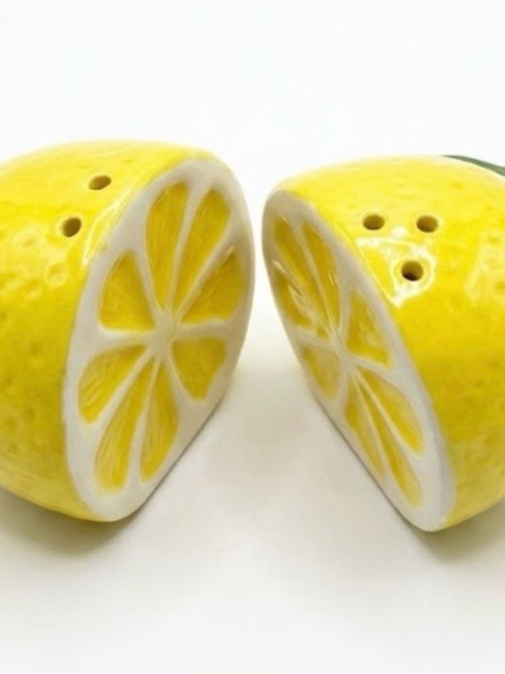 Ceramic Lemon Slice Salt and Pepper Shakers - Bright Yellow New